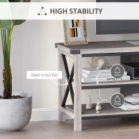HOMCOM Ample Storage TV Stand with 2 Cable Management Hole, Entertainment Center for Living Room, Fits for 60" TV(m-5)