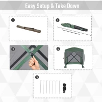 Outsunny Pop-Up Tent, Foldable Screen Tent with Carry Bag, Zippered Door and Ground Stakes, Fits 3-4 People, Green(m-5)