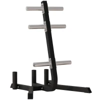 Soozier 2-Inch Weight Plate Rack with Barbell Bar Holders, Olympic Weight Tree, 660 lbs. Capacity, Black(m-11)