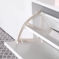 HOMCOM Slim Shoe Storage, Trendy Shoe Rack with 3 Large Fold-Out Drawers & a Spacious Top Surface, White(m-8)