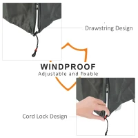 Outsunny Outdoor Patio Hammock Porch Swing Cover with UV, Water, & Dust Fighting Material, 81" x 49" x 65", Gray(m-5)