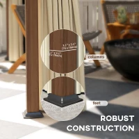 Outsunny 10' x 10' Hardtop Gazebo with Galvanized Steel Roof, Permanent Garden Gazebo with Netting and Curtains(m-6)