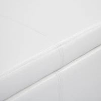 HOMCOM Large 42" Storage Ottoman, Tufted Faux Leather Storage Bench for Living Room, Entryway, or Bedroom, Cream White(m-6)