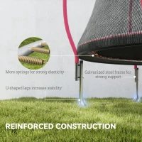 Soozier 10ft Outdoor Trampoline with Net Enclosure, Curved Poles and Safety Pad, ASTM Approved, Pink(m-7)