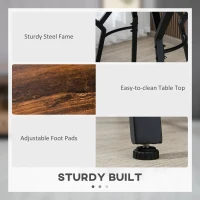 HOMCOM 5-Piece Bar Table and Chairs Set, Space Saving Dining Table with 4 Stools for Pub & Kitchen, Dark Brown(m-6)