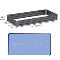 Outsunny Galvanized Raised Bed, 8' x 4' x 1' Metal Planter Box, Outdoor Garden Box with Open Bottom for Flower Herb Vegetable(m-3)