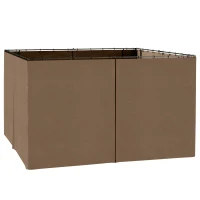Outsunny 10' x 12' Universal Gazebo Sidewall Set with 4 Panels, Hooks, C-Rings Included for Pergolas & Cabanas, Brown(m-2)