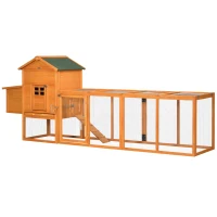 PawHut Extra Large Run Included Chicken Coop with Removable Tray Orange(m-1)