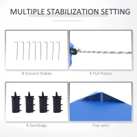 Outsunny 10' x 10' Pop Up Canopy Tent, Instant Sun Shelter, Tents for Parties, with Wheeled Carry Bag, Blue(m-7)