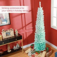 HOMCOM 7' PVC Slim Pencil Artificial Christmas Tree 500 Branch Tips(m-4)