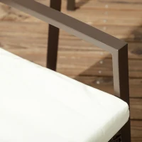 Outsunny PE Rattan Outdoor Dining Chair Set with Cushion, 4 Patio Wicker Dining Chairs with Backrest, Cream White(m-8)