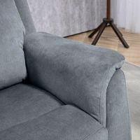 HOMCOM Manual Recliner Chair with Vibration Massage, Reclining Chair for Living Room with Side Pockets, Dark Grey(m-9)