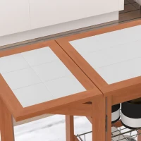 HOMCOM 37" Modern Wooden Kitchen Island with Drop Leaf, Rolling Cart With Basket Storage(m-8)