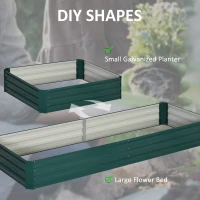 Outsunny 95" x 36" x 12" Galvanized Raised Garden Bed, Metal Elevated Planter Box for Growing Flowers, Herbs, Succulents, Green(m-5)