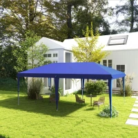 Outsunny 10' x 19.2' Outdoor Gazebo Pop Up Canopy Party Tent with Carrying Bag, Blue(m-10)