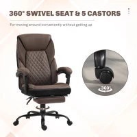 HOMCOM Executive Office Chair with footrest, High Back Desk Chair, Reclining Swivel Chair, Dark Brown(m-7)