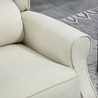 HOMCOM Vibrating Massage Recliner Chair with Heat, Wingback Push Back Reclining Chair for Living Room, Beige(m-9)