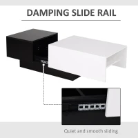 HOMCOM Rectangular Wooden Chest Coffee Table with Slide Top Trunk Storage, Black and White(m-6)