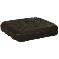 Outsunny Fillable Patio Cantilever Umbrella Base with Wheels, Heavy-duty Offset Umbrella Weights with Easy-Fill Spouts, Steel Cross Base, 430lbs Sand or 375lbs Water Filled, Coffee(m-11)