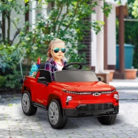 Qaba 12V Chevrolet Silverado EV RST Licensed Kids Electric Car with Parent Remote Control, Spring Suspension, Red(m-10)