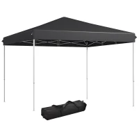 Outsunny 13' x 13' Pop Up Canopy Tent with Height Adjustable, Carry Bag for Outdoor, Garden, Patio, Gray(m-11)