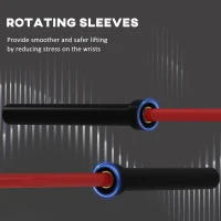Soozier 7.2ft Weight Bar, Olympic Bar with Rotating Sleeves, Non-Slip Knurling Grip, 1500lbs Weight Capacity, Red(m-5)