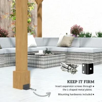 Outsunny 10' x 12' Wood Pergola, Outdoor Gazebo Grape Trellis with Arched Roof for Climbing Plant Support, Dark Brown(m-7)