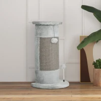 PawHut 23" Cat Scratching Post with Covered Plush, Play Balls, for Indoor Cats, Grey(m-9)
