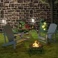 Outsunny 22" Round Firepit Patio Fireplace Garden Heater Portable Wood Burning Porch with Poker and Spark Screen Black(m-8)