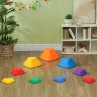 Qaba 9PCs Non-Slip Stackable Kids Stepping Stones, Heart-Shaped(m-9)