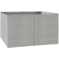 Outsunny Replacement Gazebo Curtains with Zipper, 4-Panel Universal Gazebo Privacy Sidewall for Most 10' x 13' Gazebo Canopy Pavillion, Hooks/C-Rings Included, Grey(m-2)