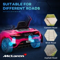Qaba McLaren 765LT Licensed 12V Kids Electric Car w/ Scissor Doors, Transport Wheels, Remote, Slow Start, Music Horn Pink(m-7)