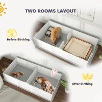 PawHut Whelping Box for Dogs and Puppies w/ Waterproof Pee Pad & Adjustable Door for Large, Medium, Small Dogs,96" x 47" x 19"(m-5)