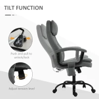 Vinsetto Office Chair 2-Point Massage Executive Ergonomic USB Power Adjustable Height 360° Swivel Grey(m-10)