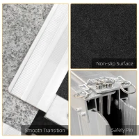 HOMCOM 4' Portable Wheelchair Ramp Aluminum Threshold Mobility Single-fold for Scooter with Carrying Handle(m-5)