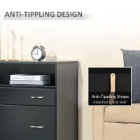 Vinsetto Lateral File Cabinet with 2 Drawers,  Filing Cabinet for Hanging Letter Sized Files, Office Printer Stand, Black(m-6)