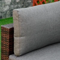 Outsunny 4-Piece Patio Furniture Sets Outdoor Wicker Conversation Set PE Rattan Sectional sofa set with Tempered Glass Coffee Table and Cushions for Backyard and Garden, Brown(m-9)