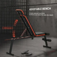 Soozier Adjustable Weight Bench, Foldable Workout Bench with Extended Head Protection, Flat or Incline(m-4)