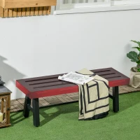 Outsunny Patio Wooden Bench, Outdoor Garden Bench with Slatted Seat, Front Porch Loveseat for Conservatory, Garden, Poolside, Deck, Brown(m-8)