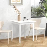 HOMCOM 30" Square Dining Table, Farmhouse Dining Room Table with Pine Wood Frame, Space Saving Small Kitchen Table, White(m-8)