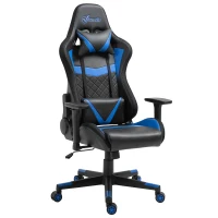 Vinsetto Racing Gaming Chair with RGB LED Lights, Adjustable Height, Gamer Office Chair, Computer Desk Chair, Black/Blue(m-11)