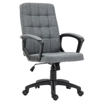 Vinsetto Fabric Office Chair, Computer Desk Chair, Swivel Task Chair with Arms, Adjustable Height, Swivel Wheels, Mid Back, Charcoal Gray(m-11)