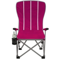 Outsunny Folding Camping Chair High Back Portable Lawn Chair w/ Storage Pocket, Cup Holder and Carrying Bag for Outdoor, Beach, Picnic, Hiking, Travel, Wine Red(m-11)