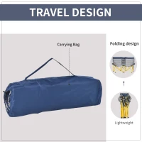Outsunny 62" W Double Seat Camping Chair Folding Lawn Loveseat w/ Storage Pocket & Cup Holder Compact in a Bag for Outdoor, Beach, Picnic, Hiking, Travel, Navy Blue(m-5)