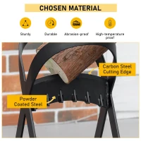 Outsunny Wood Splitter, Firewood Kindling Splitter for 8.75" Diameter Wood with Carbon Steel Wedge, Indoor/Outdoor Use for Bonfires or Camping Trips, Black(m-5)