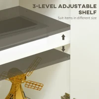 HOMCOM Sideboard Cabinet, Buffet Table with 3 Doors and Adjustable Shelves for Living Room, Entryway, White(m-5)