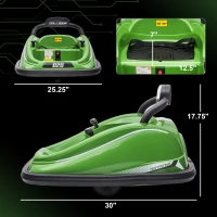 Aosom 12V Kids Bumper Car Twins Motor, w/ Parent Remote Control, Lights, 360° Rotation(m-3)