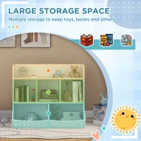Qaba 3 Tier Kids Toy Storage with 5 Compartment, Anti-Tip Device for Nursery, Living Room, Playroom, Classroom, White(m-4)