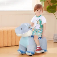 Qaba 6V Kids Electric Ride on Animal Tyrannosaurus with Music Forward for Aged 18-36 Months, Blue(m-2)