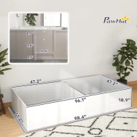 PawHut Whelping Box for Dogs and Puppies w/ Waterproof Pee Pad & Adjustable Door for Large, Medium, Small Dogs,96" x 47" x 19"(m-3)